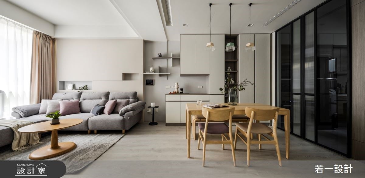 低飽和的玫瑰粉、米白與淺灰！暖感北歐風透天別墅，傾訴生活的迷人與美好