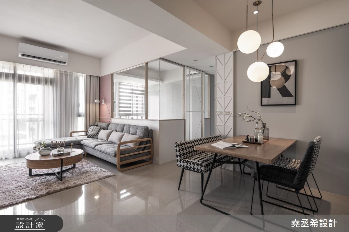 開啟北歐風的輕奢夢幻感！玫瑰粉 X 純白玻璃書房 實現怦然心動的每一天