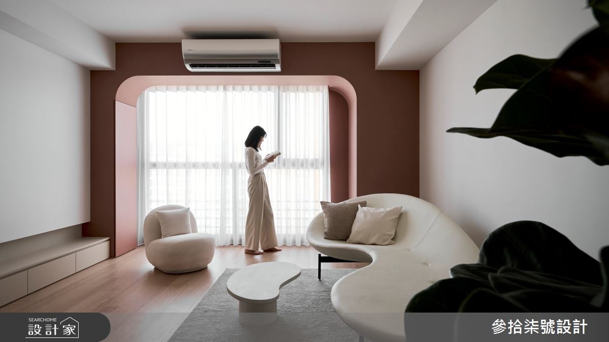 開箱新北32坪美式風中古屋，透過色彩與弧形勾勒一家四口的恬靜日常!