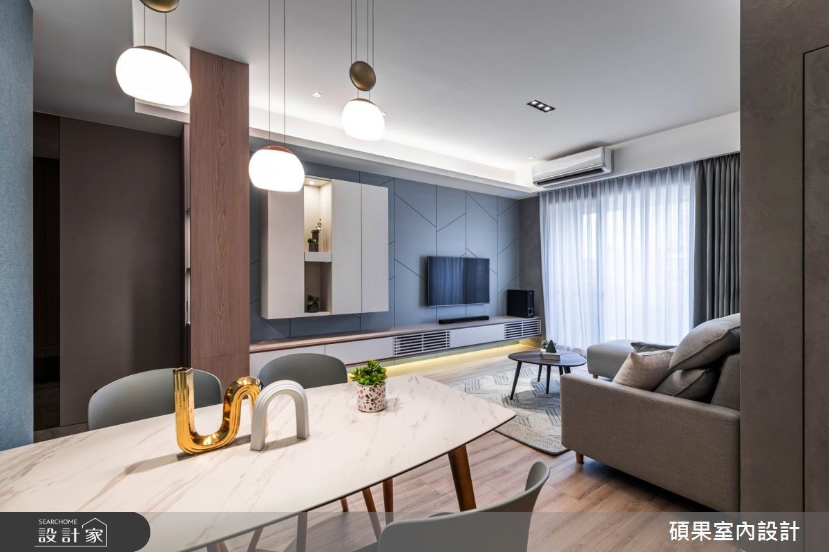 廚房空間再延伸！讓一家五口都愛上的混搭風蔚藍住宅