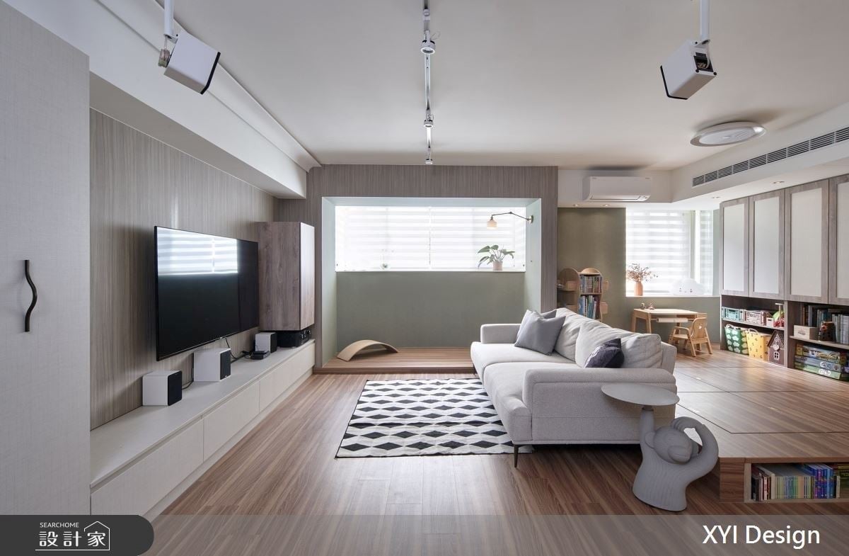 三房變為兩房的全新風貌！為孩子打造超大遊戲空間的25坪明亮時尚現代風...