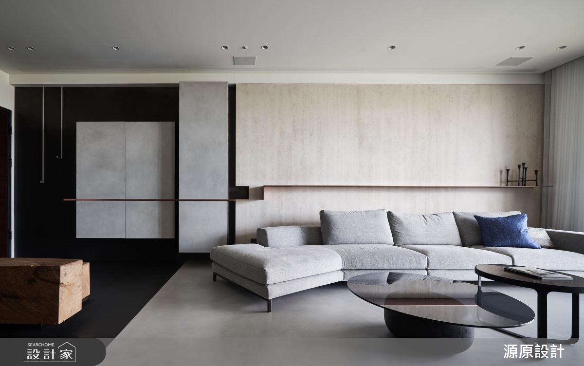 邀請自然入座！小夫妻宅交疊異材質的黑白層次