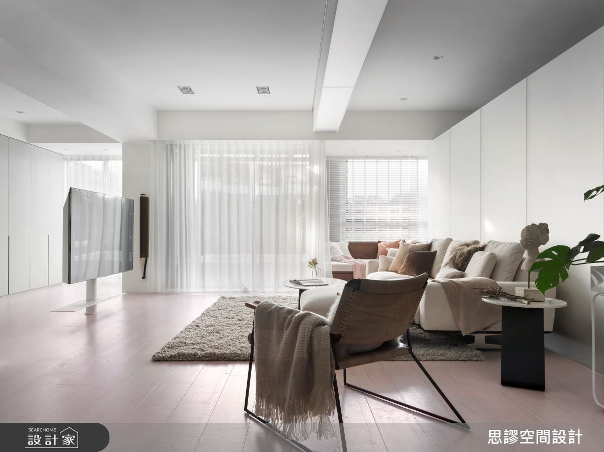 簡約現代風注入一絲少女氣息！純白基底、日光揭開居家的寧靜質感