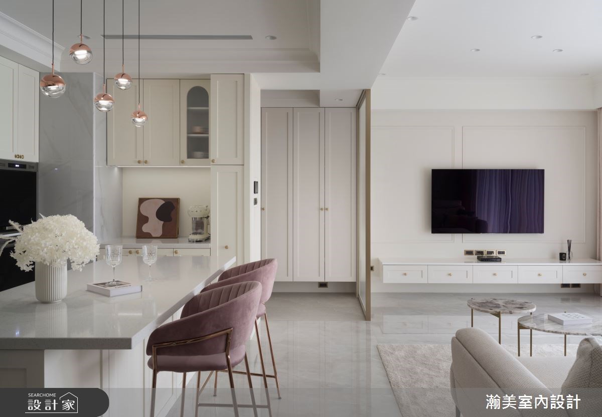 奶油色法式輕奢宅好仙氣！三房兩廳改兩房，擁抱精緻中島與獨立更衣間，...