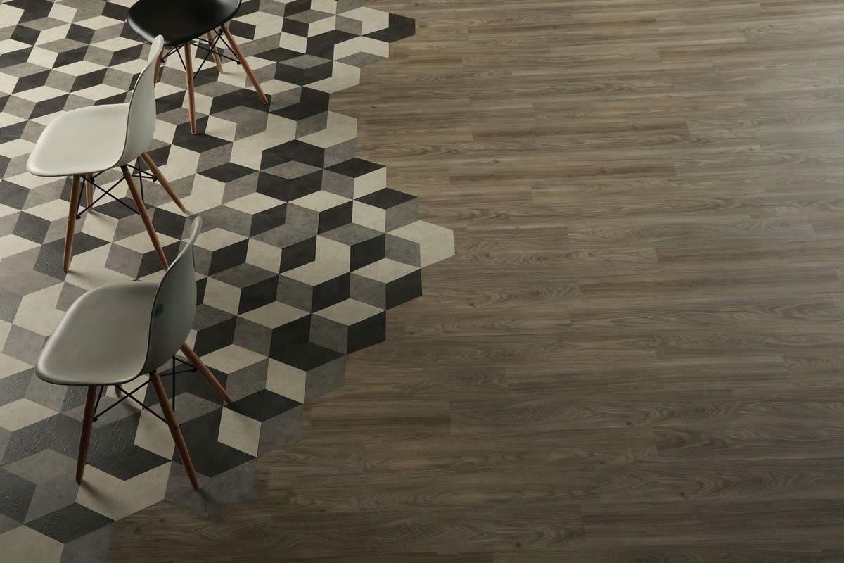 運用菱型與多色拼法 在地板盡情施展摩登時尚