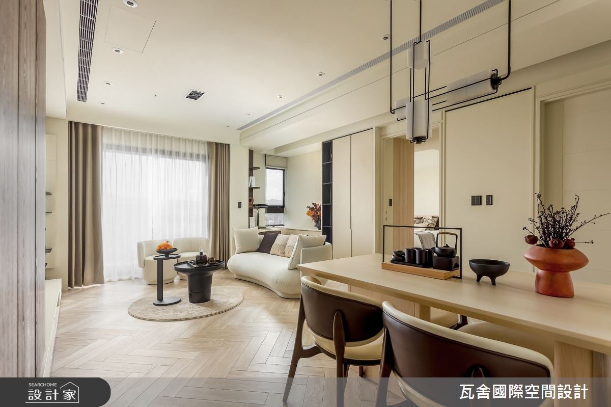 42坪侘寂之境，淺色系圓弧設計擁抱都市中的自然詩意