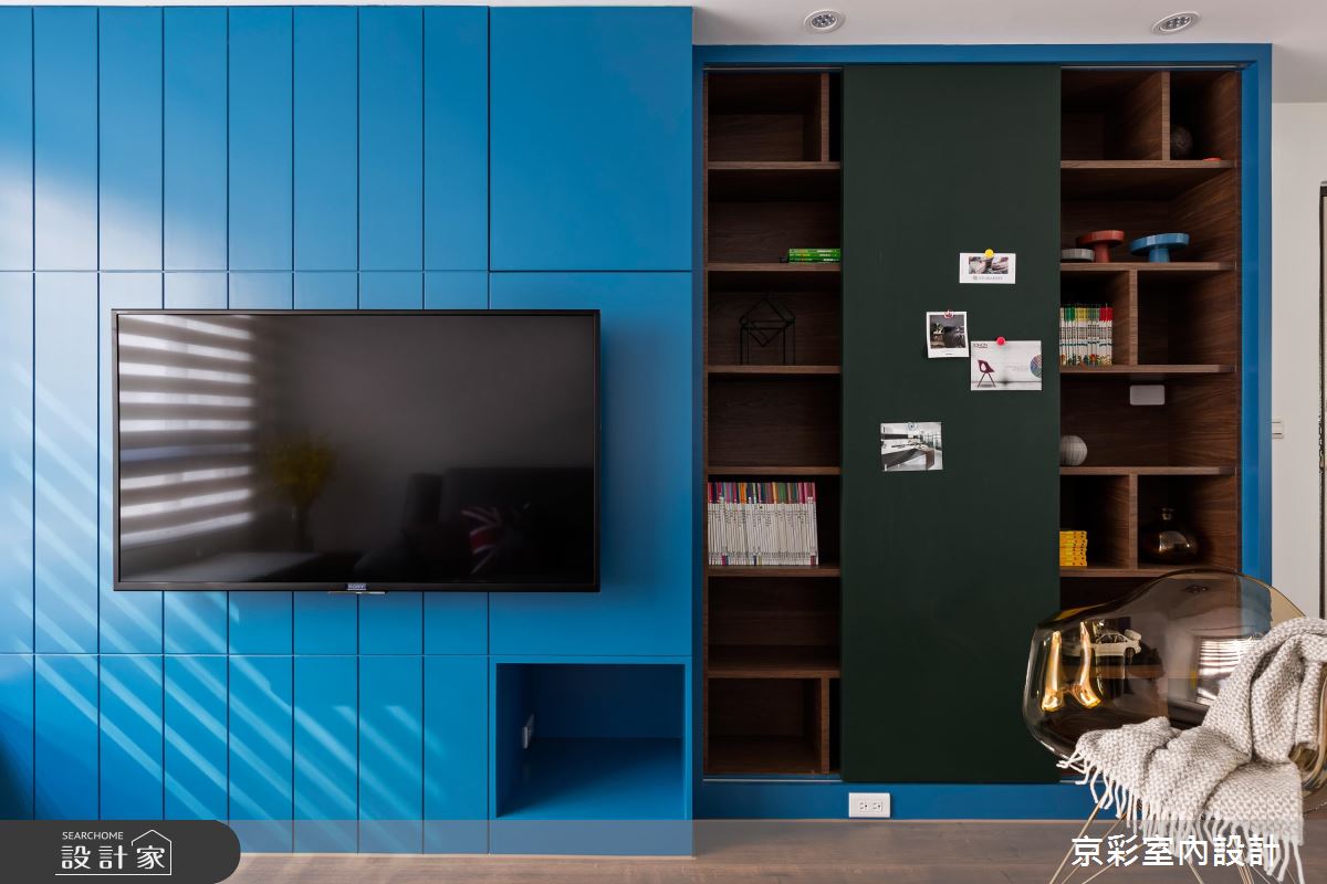 戀上我的英國藍！小家庭用系統櫃放大混搭宅