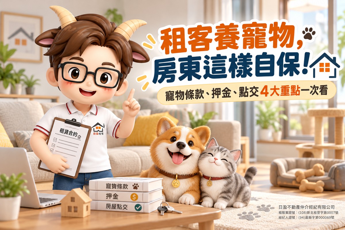 租客養寵物，房東這樣自保！寵物條款、押金、點交4大重點一次看