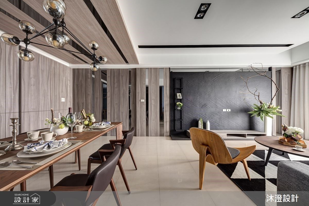 岩灰與天藍的絕妙搭配！開放式格局 + 透明系書房，52 坪現代宅帶來零距...