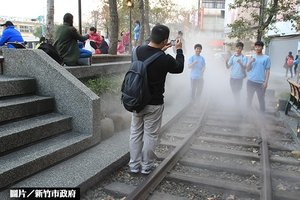 竹市站前廣場　老火車浪漫意象