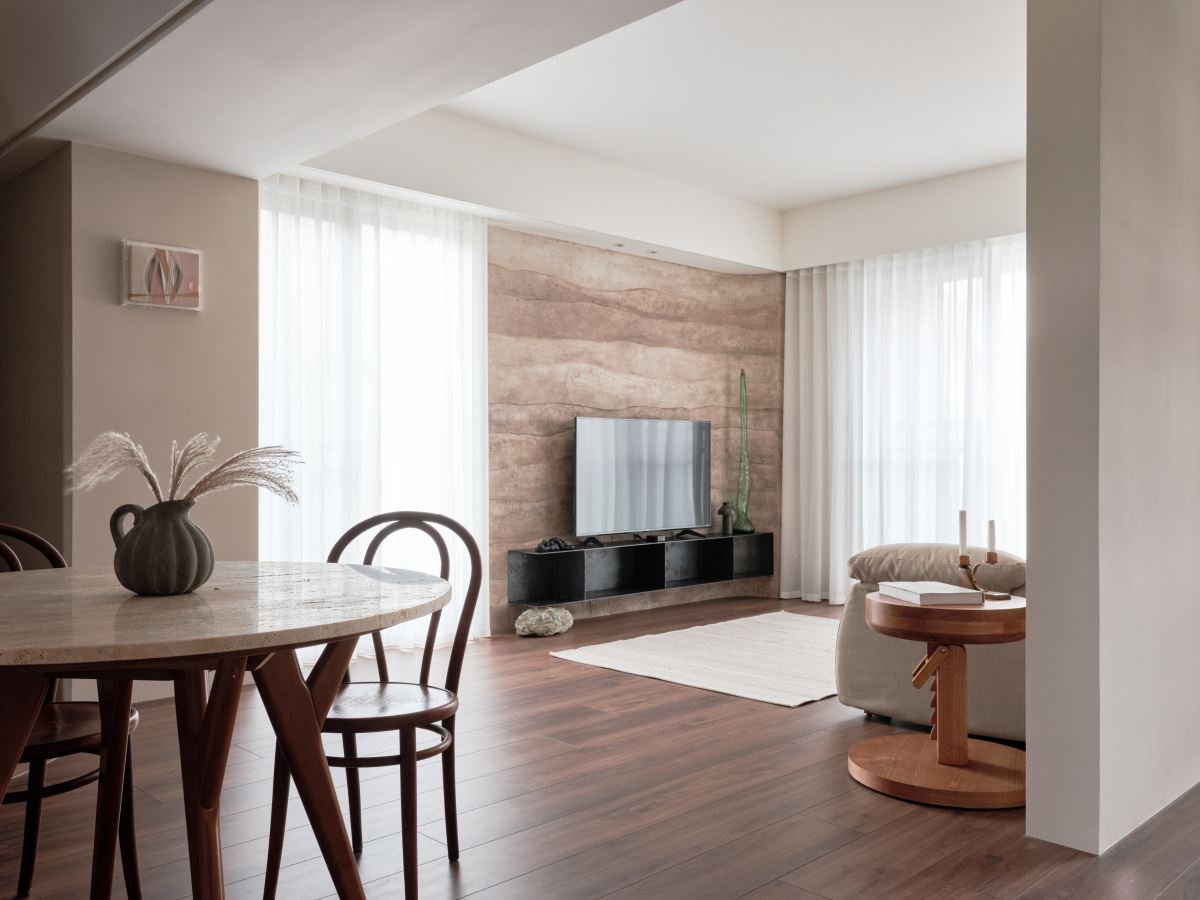 多變多彩的無機質礦物塗料　湘禾設計周奕伶總監打造自住柔美藝術宅