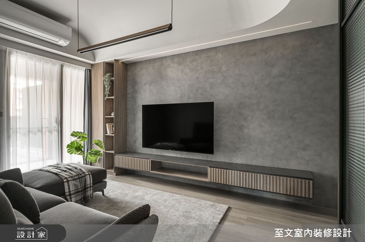 13坪水泥色灰階現代風，客變後加大廚房、採光更好！
