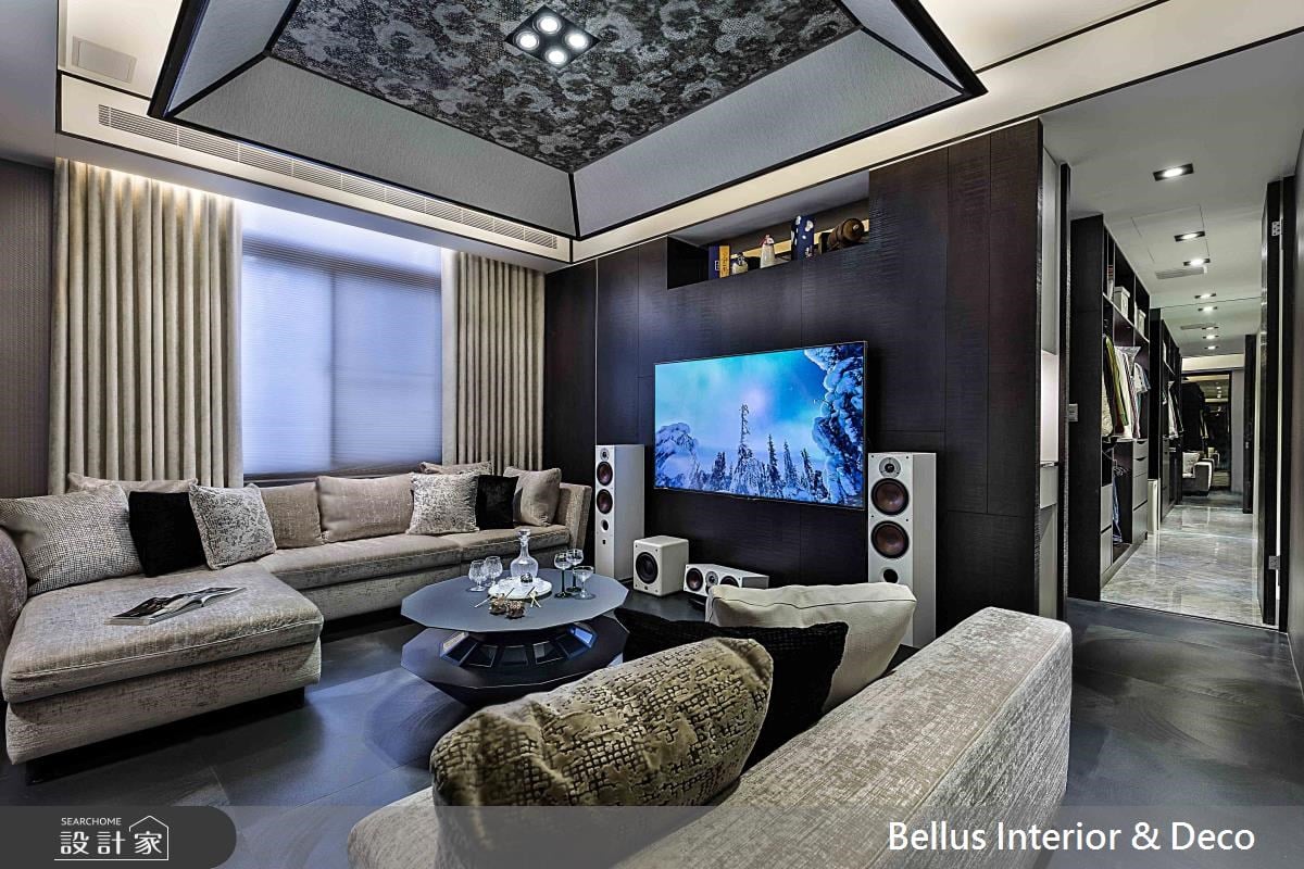 壁癌漏水老屋的華麗翻新！奢華風居家以多功能書房，打開大器客廳視野！