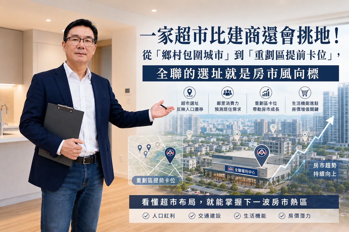 一家超市比建商還會挑地！從「鄉村包圍城市」到「重劃區提前卡位」，全...