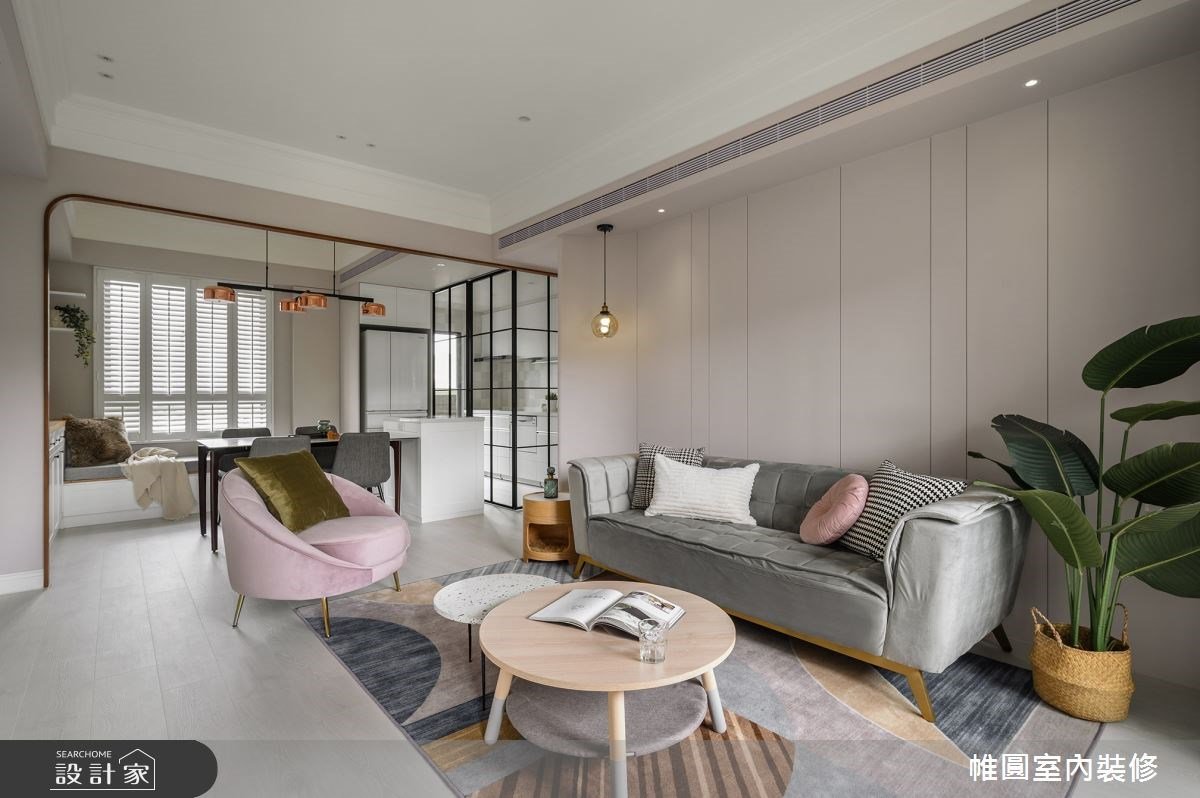 親和力超高的美式風！用芍藥粉與百合白調和，幫40坪中古屋抹上淡妝