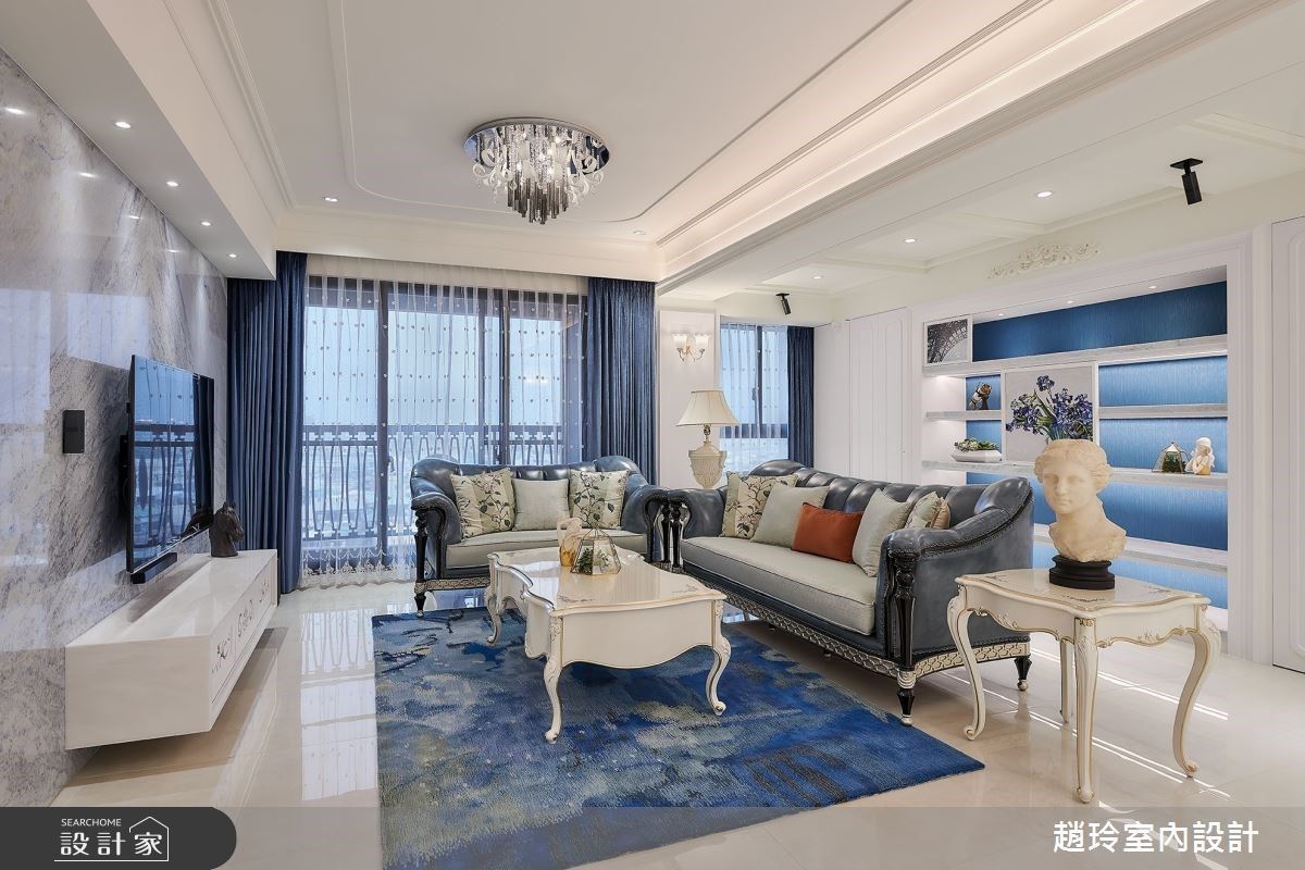 格局重塑化百坪住宅為蔚藍城堡！線板與大理石將新古典氣質鑲嵌於居家生活