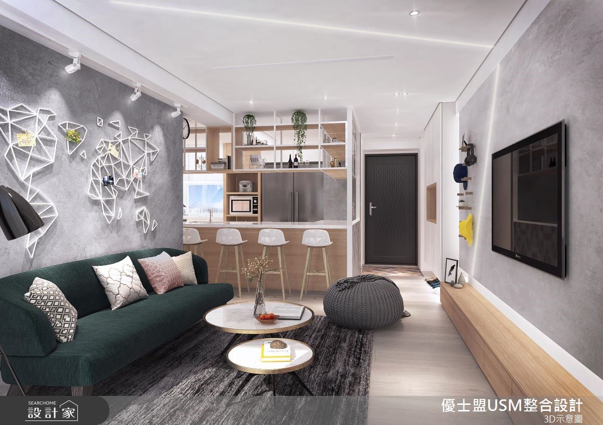 小宅坪效放大術！夢想中島、海量收納走入倆人甜蜜居所