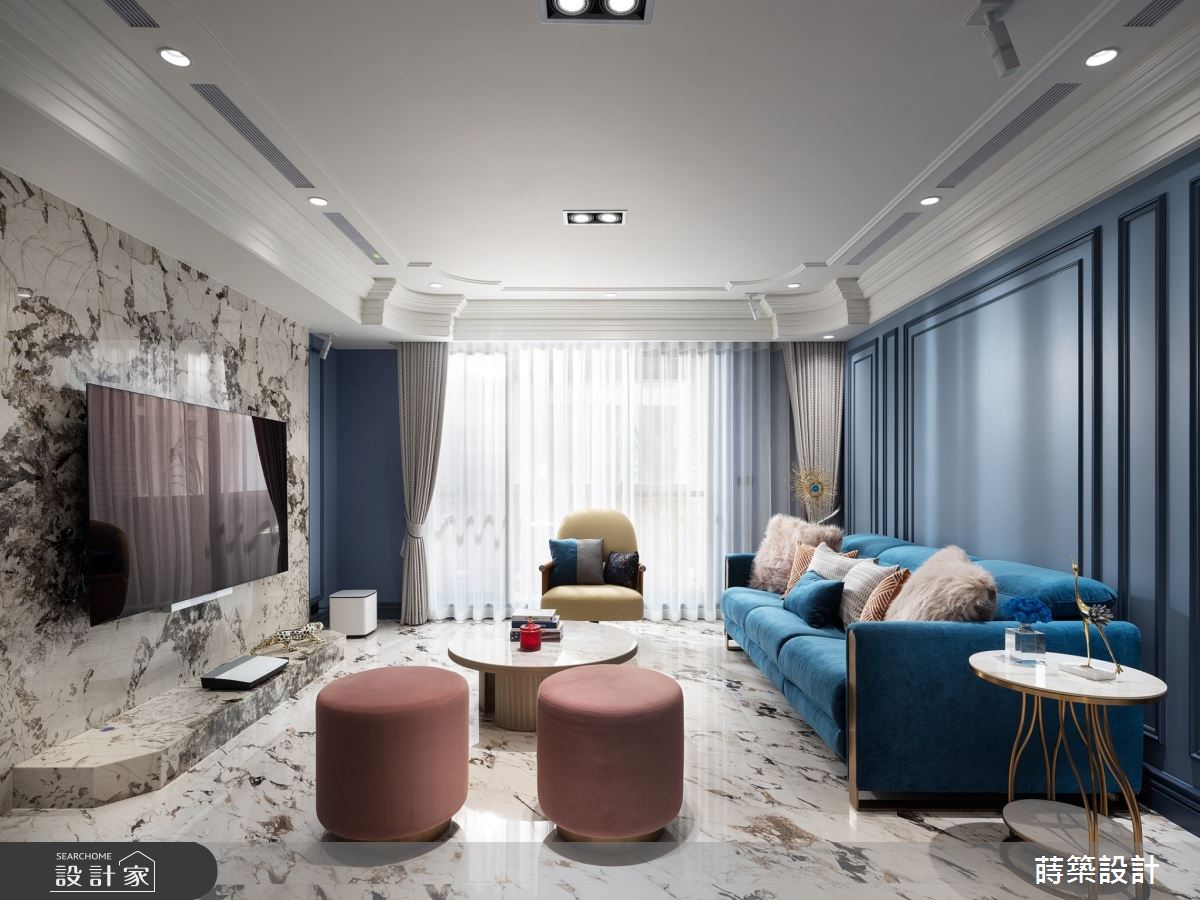超美的新古典毛胚屋！低奢大理石與藍色合奏圓舞曲滿足全家人需求